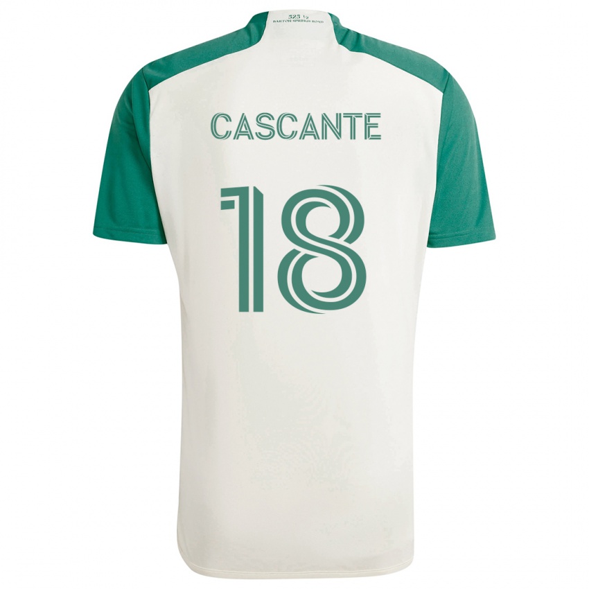 Niño Camiseta Julio Cascante #18 Colores Tostados Verde 2ª Equipación 2024/25 La Camisa México