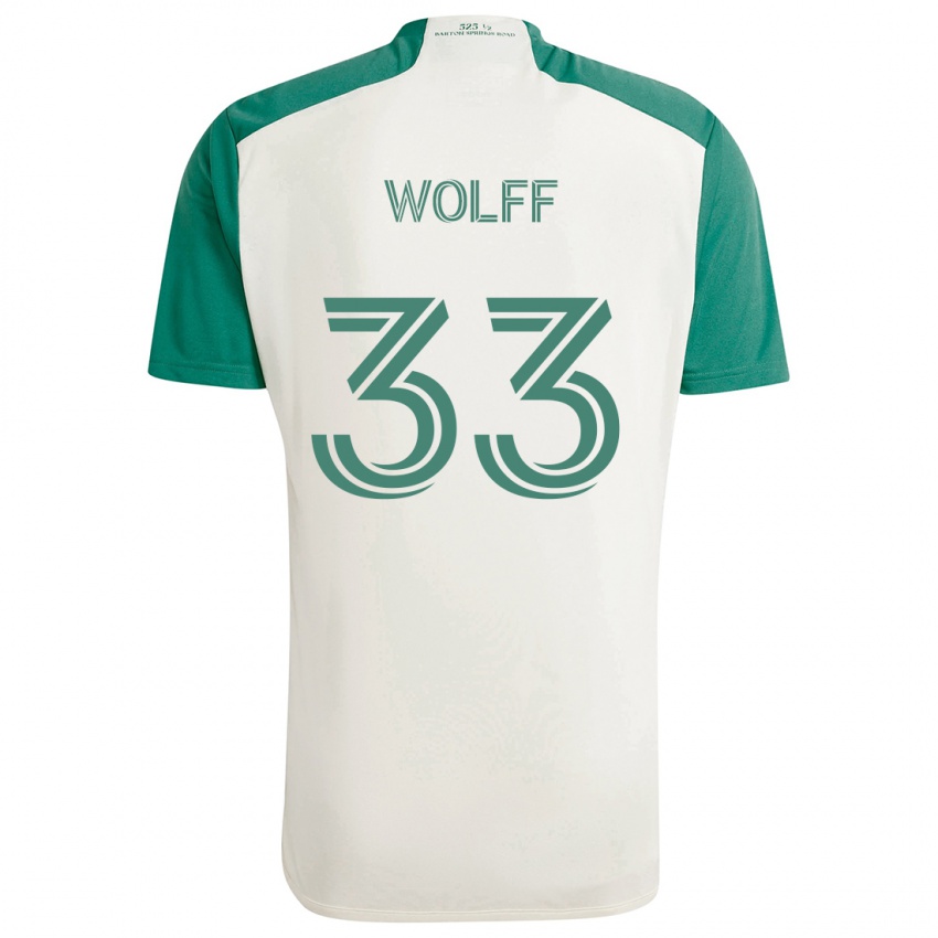 Niño Camiseta Owen Wolff #33 Colores Tostados Verde 2ª Equipación 2024/25 La Camisa México