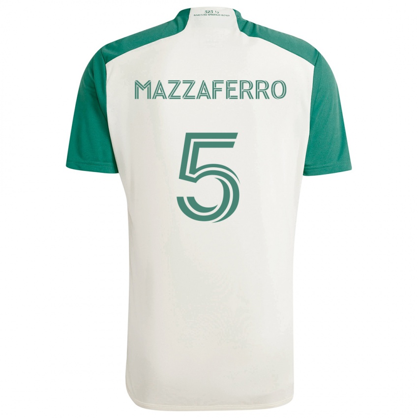 Niño Camiseta Salvatore Mazzaferro #5 Colores Tostados Verde 2ª Equipación 2024/25 La Camisa México