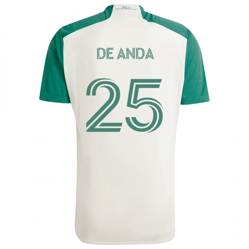 Niño Camiseta Anthony De Anda #25 Colores Tostados Verde 2ª Equipación 2024/25 La Camisa México