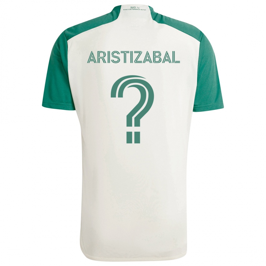 Niño Camiseta Nicolas Aristizabal #0 Colores Tostados Verde 2ª Equipación 2024/25 La Camisa México