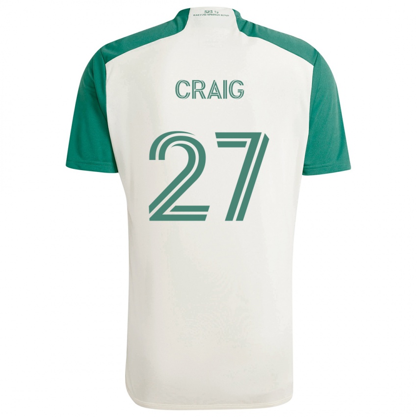 Niño Camiseta Brandan Craig #27 Colores Tostados Verde 2ª Equipación 2024/25 La Camisa México