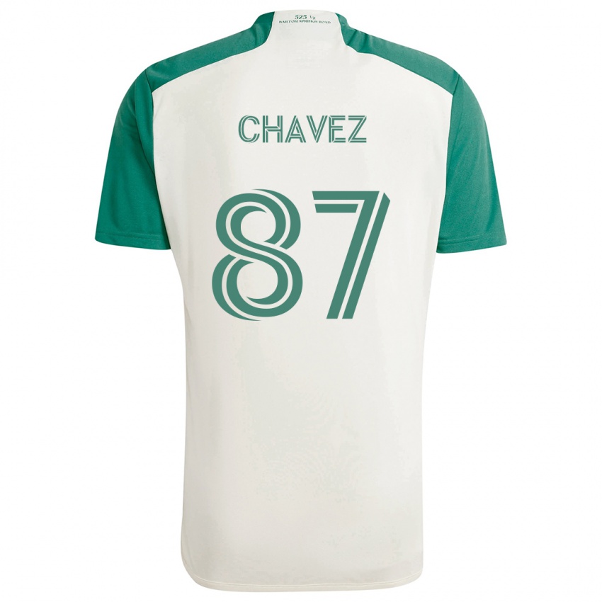 Niño Camiseta Alfonso Ocampo-Chávez #87 Colores Tostados Verde 2ª Equipación 2024/25 La Camisa México