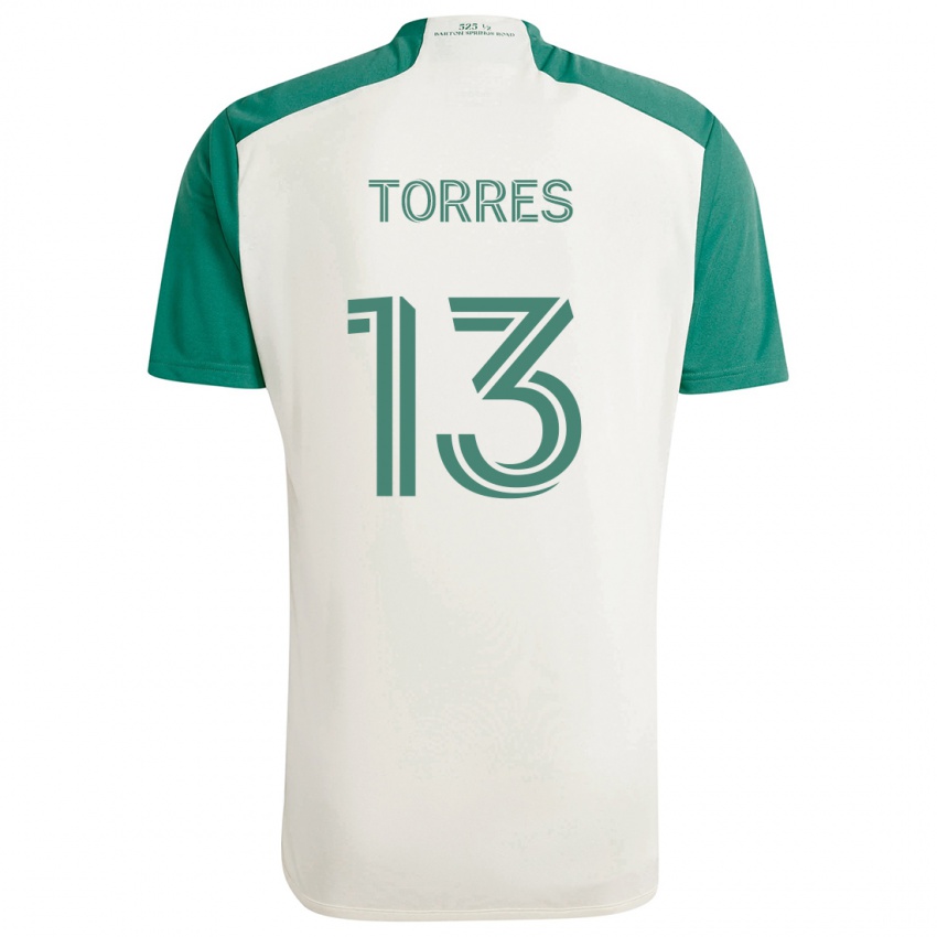 Niño Camiseta Leo Torres #13 Colores Tostados Verde 2ª Equipación 2024/25 La Camisa México