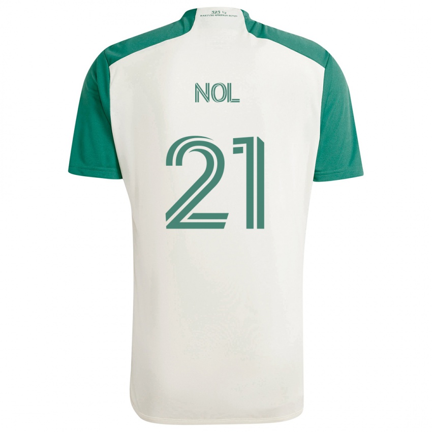 Niño Camiseta Valentin Noël #21 Colores Tostados Verde 2ª Equipación 2024/25 La Camisa México