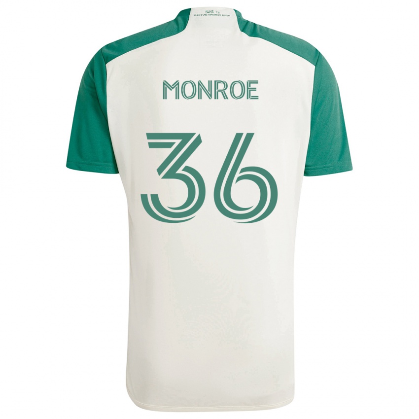 Niño Camiseta Greg Monroe #36 Colores Tostados Verde 2ª Equipación 2024/25 La Camisa México