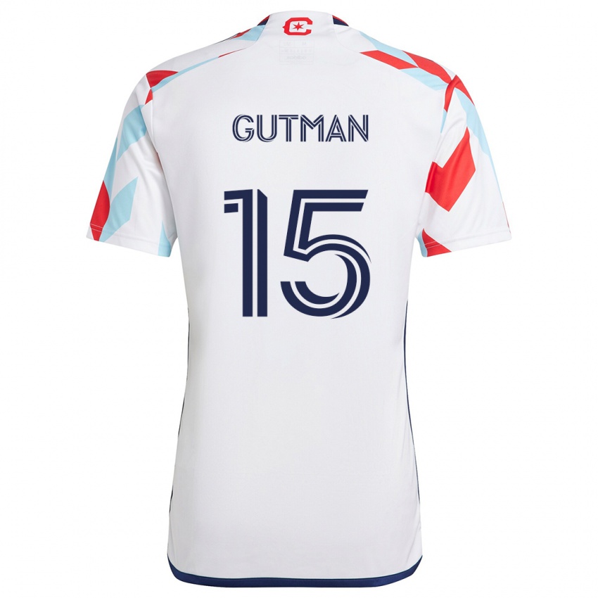 Niño Camiseta Andrew Gutman #15 Blanco Rojo Azul 2ª Equipación 2024/25 La Camisa México