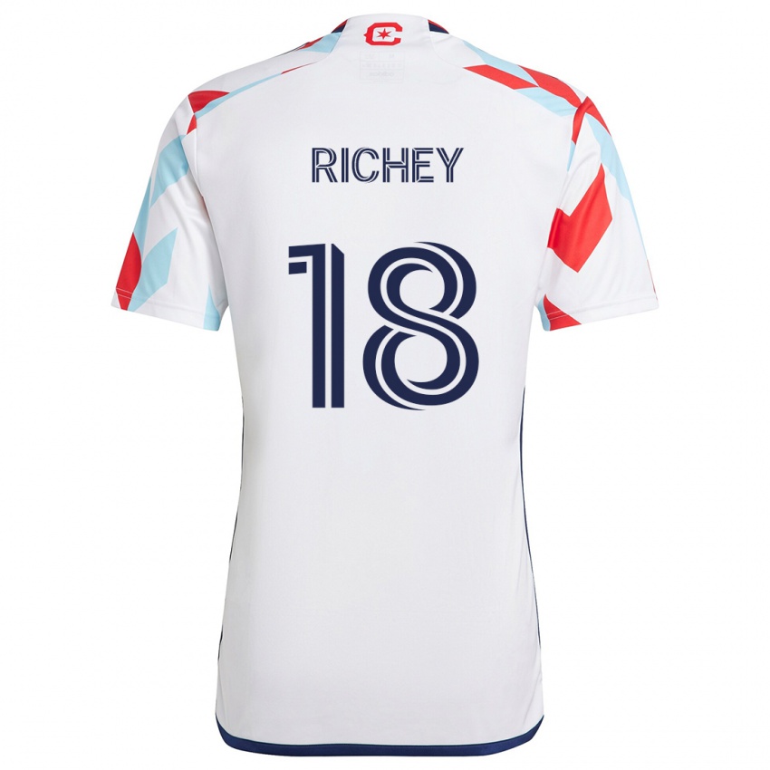 Niño Camiseta Spencer Richey #18 Blanco Rojo Azul 2ª Equipación 2024/25 La Camisa México