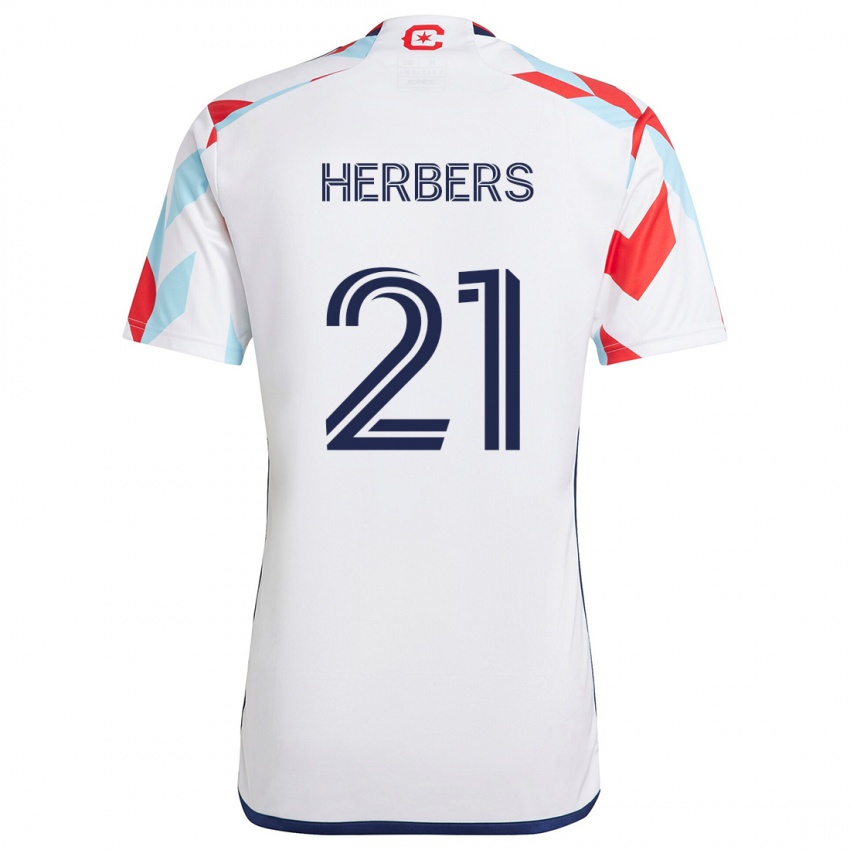 Niño Camiseta Fabian Herbers #21 Blanco Rojo Azul 2ª Equipación 2024/25 La Camisa México