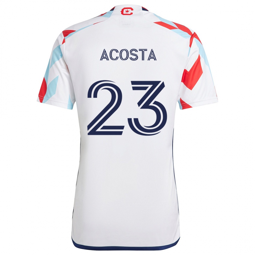 Niño Camiseta Kellyn Acosta #23 Blanco Rojo Azul 2ª Equipación 2024/25 La Camisa México