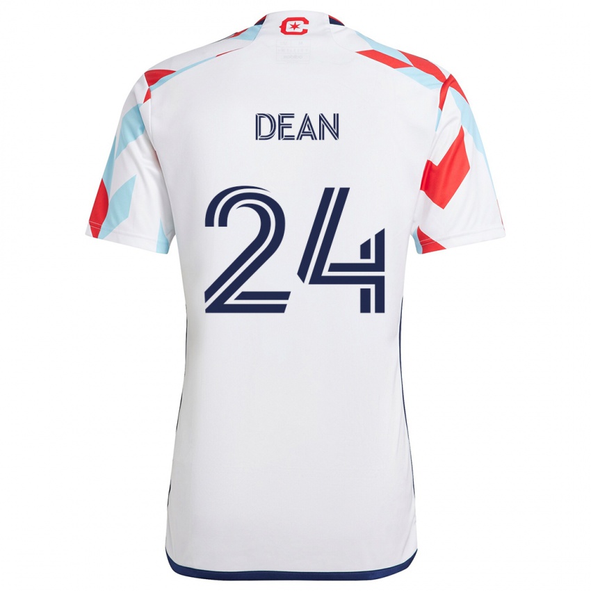 Niño Camiseta Jonathan Dean #24 Blanco Rojo Azul 2ª Equipación 2024/25 La Camisa México