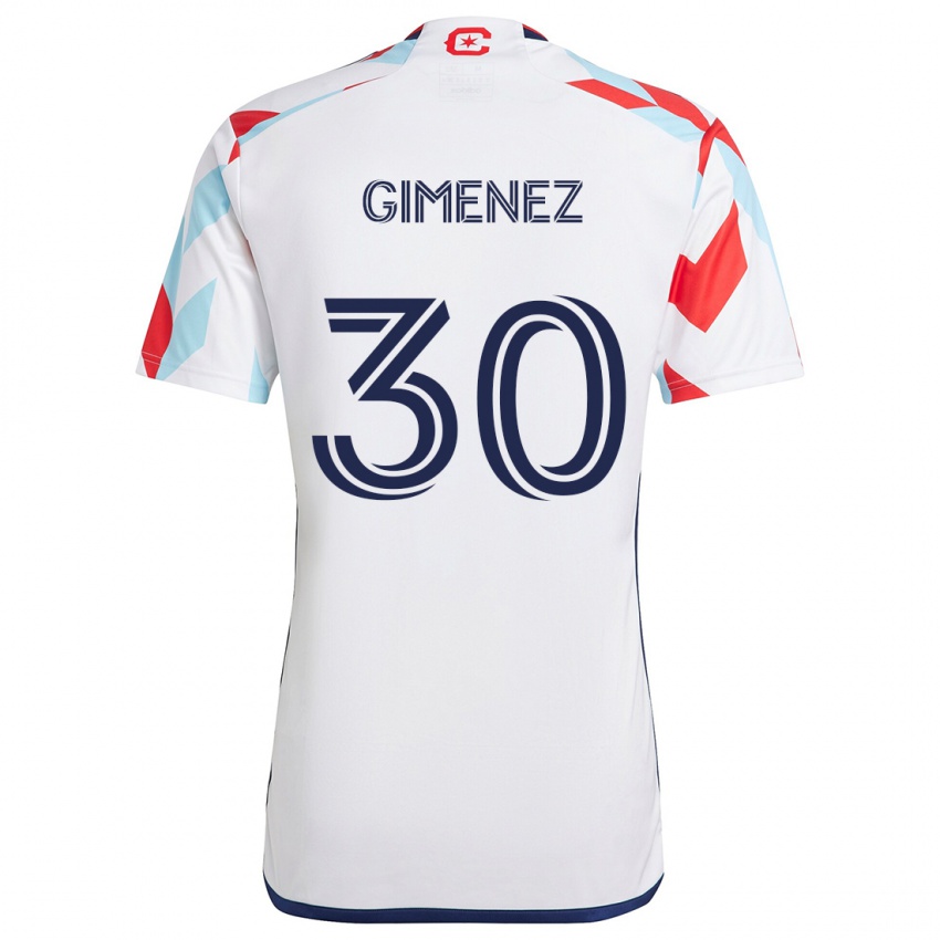 Niño Camiseta Gastón Giménez #30 Blanco Rojo Azul 2ª Equipación 2024/25 La Camisa México