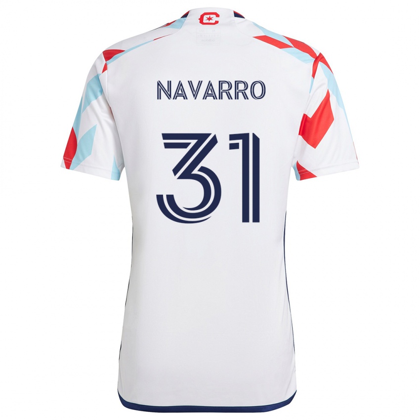 Niño Camiseta Federico Navarro #31 Blanco Rojo Azul 2ª Equipación 2024/25 La Camisa México