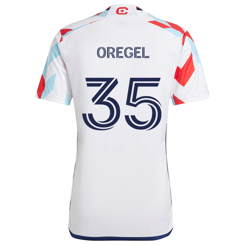 Niño Camiseta Sergio Oregel #35 Blanco Rojo Azul 2ª Equipación 2024/25 La Camisa México