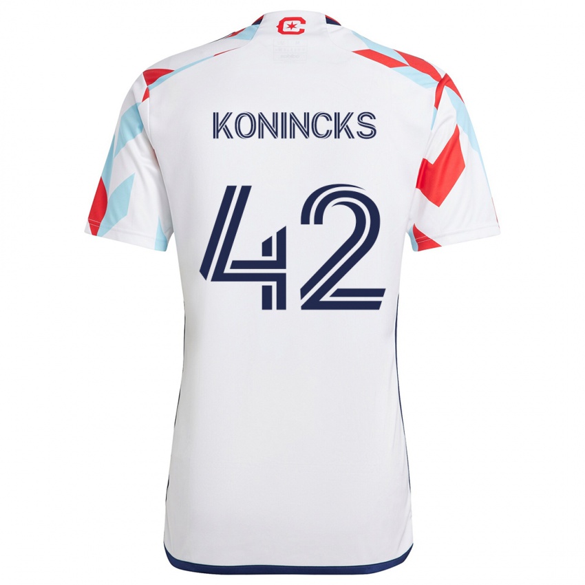 Niño Camiseta Diego Konincks #42 Blanco Rojo Azul 2ª Equipación 2024/25 La Camisa México