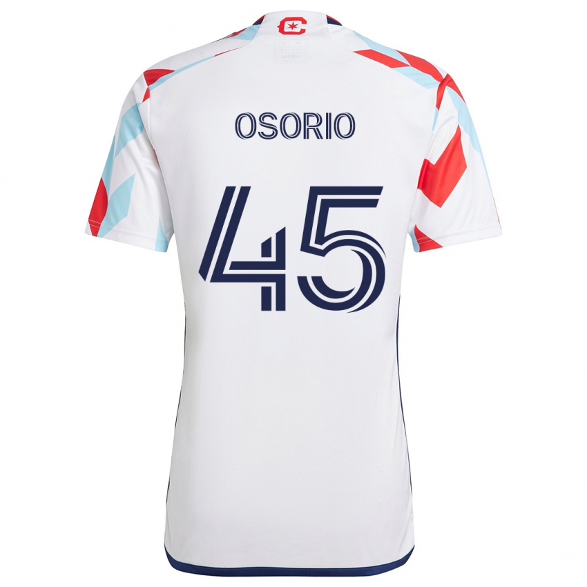 Niño Camiseta Harold Osorio #45 Blanco Rojo Azul 2ª Equipación 2024/25 La Camisa México