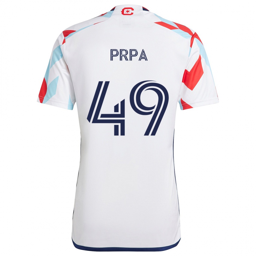 Niño Camiseta Luka Prpa #49 Blanco Rojo Azul 2ª Equipación 2024/25 La Camisa México