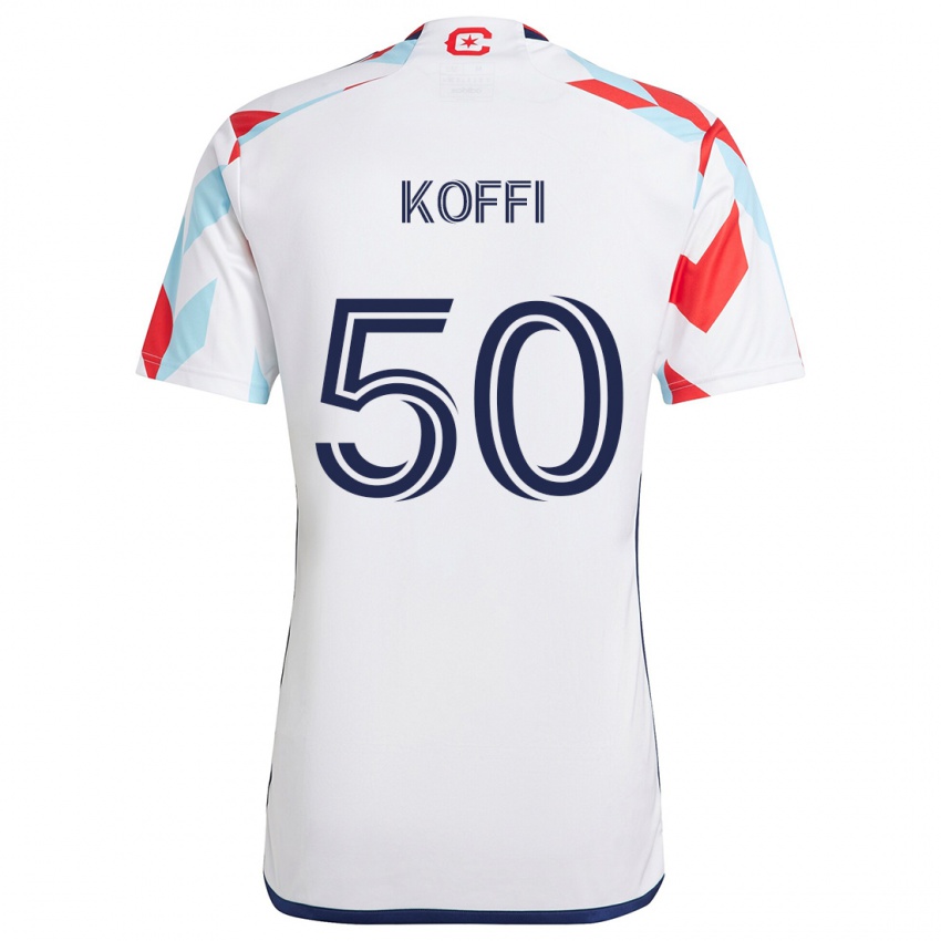 Niño Camiseta Christian Koffi #50 Blanco Rojo Azul 2ª Equipación 2024/25 La Camisa México