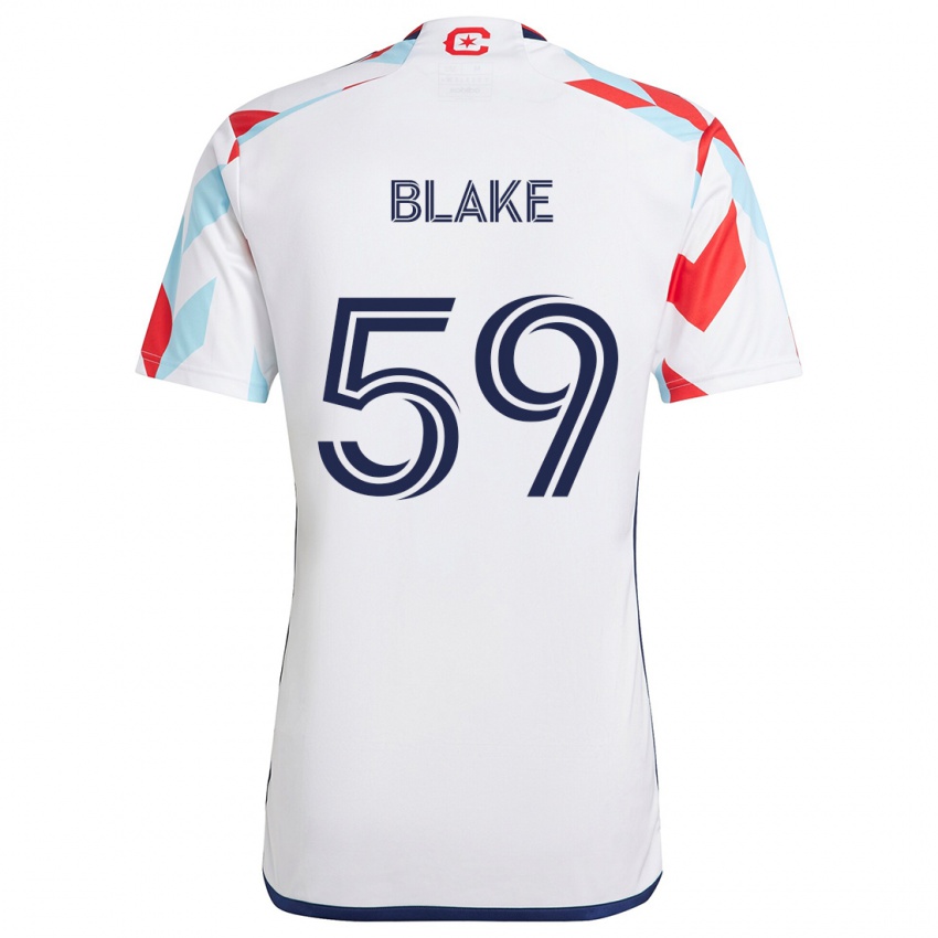 Niño Camiseta Romain Blake #59 Blanco Rojo Azul 2ª Equipación 2024/25 La Camisa México