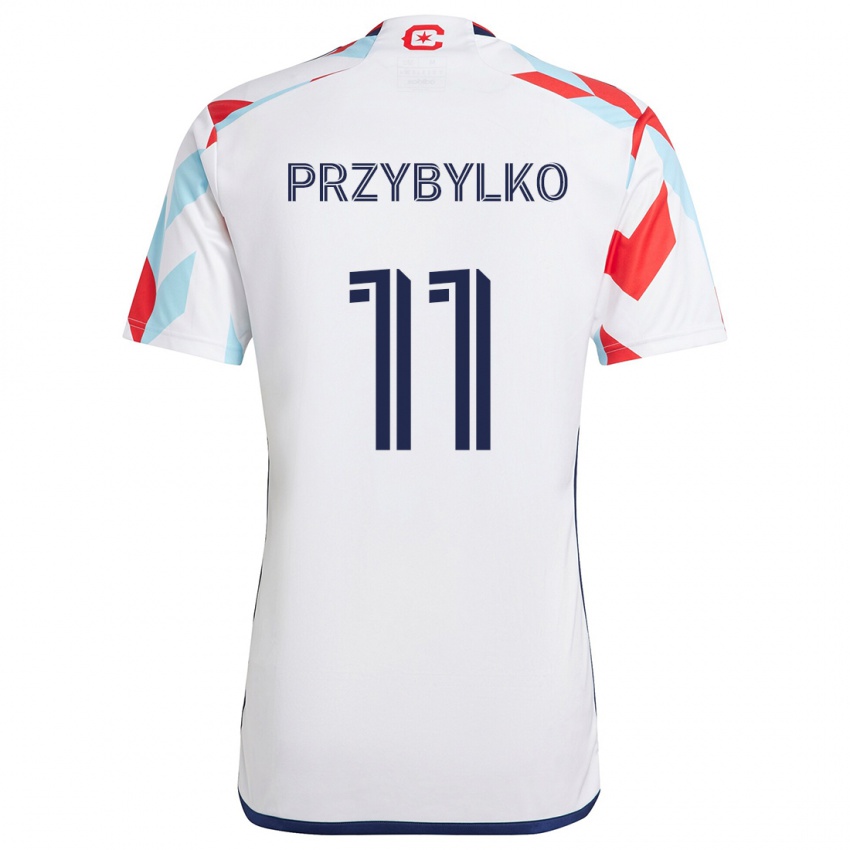 Niño Camiseta Kacper Przybylko #11 Blanco Rojo Azul 2ª Equipación 2024/25 La Camisa México