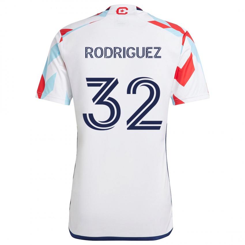 Niño Camiseta Missael Rodríguez #32 Blanco Rojo Azul 2ª Equipación 2024/25 La Camisa México