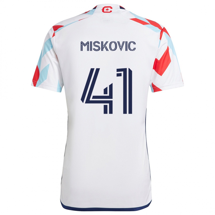 Niño Camiseta Mihajlo Miskovic #41 Blanco Rojo Azul 2ª Equipación 2024/25 La Camisa México