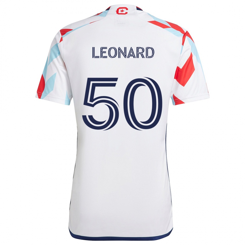 Niño Camiseta Eric Leonard #50 Blanco Rojo Azul 2ª Equipación 2024/25 La Camisa México