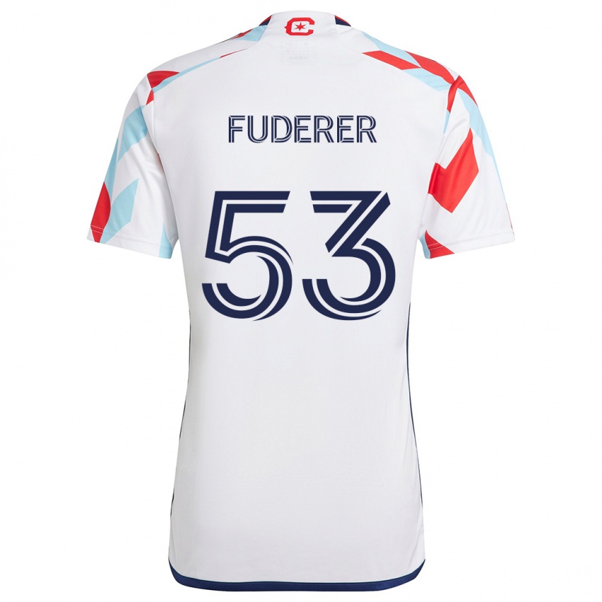 Niño Camiseta Jake Fuderer #53 Blanco Rojo Azul 2ª Equipación 2024/25 La Camisa México