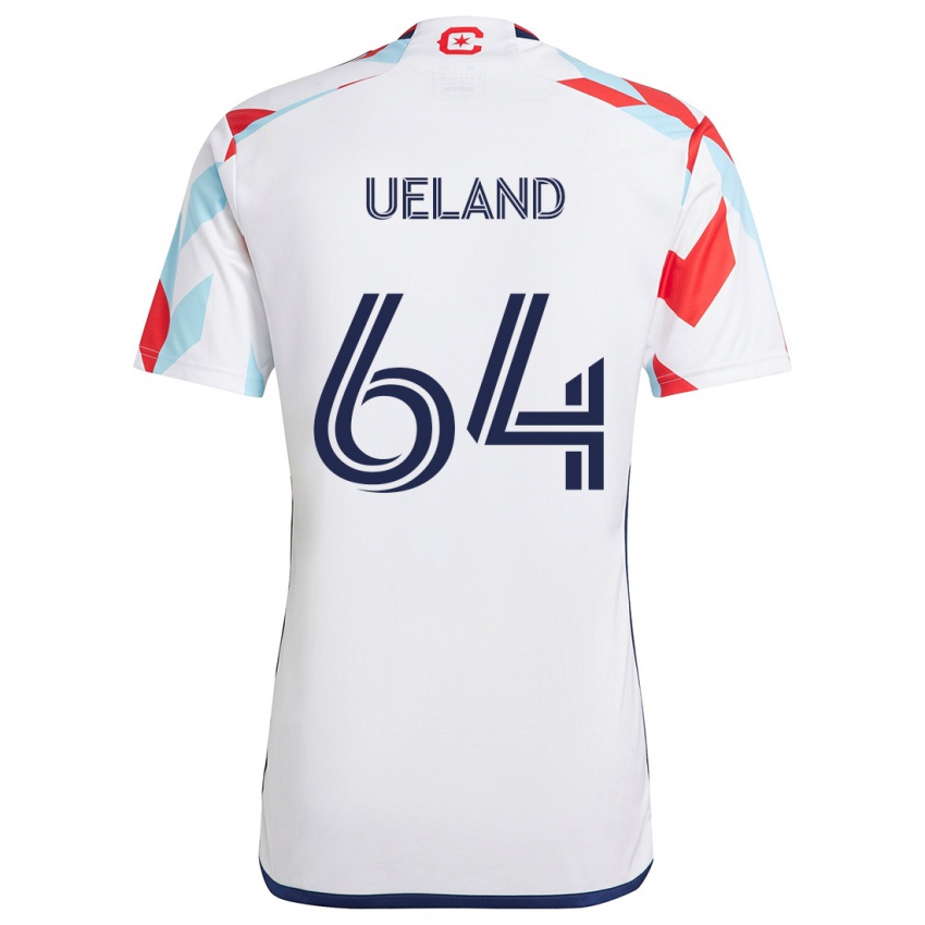 Niño Camiseta Andreas Ueland #64 Blanco Rojo Azul 2ª Equipación 2024/25 La Camisa México