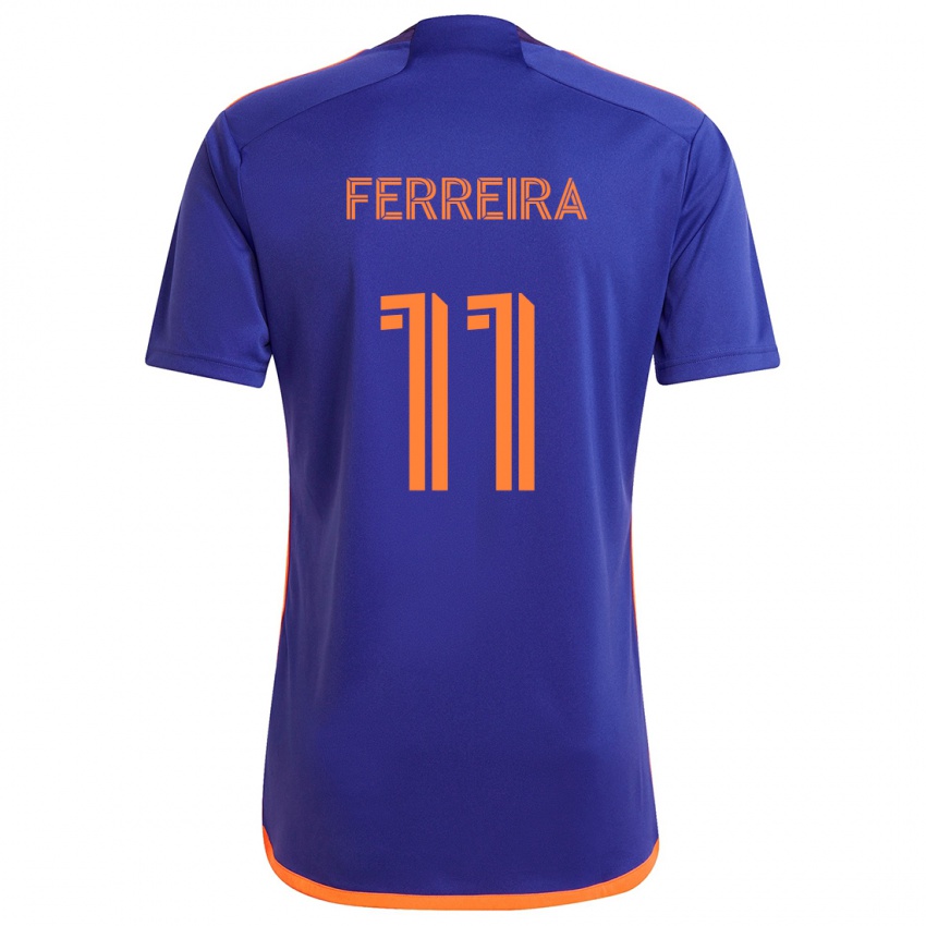 Niño Camiseta Sebastián Ferreira #11 Púrpura Naranja 2ª Equipación 2024/25 La Camisa México