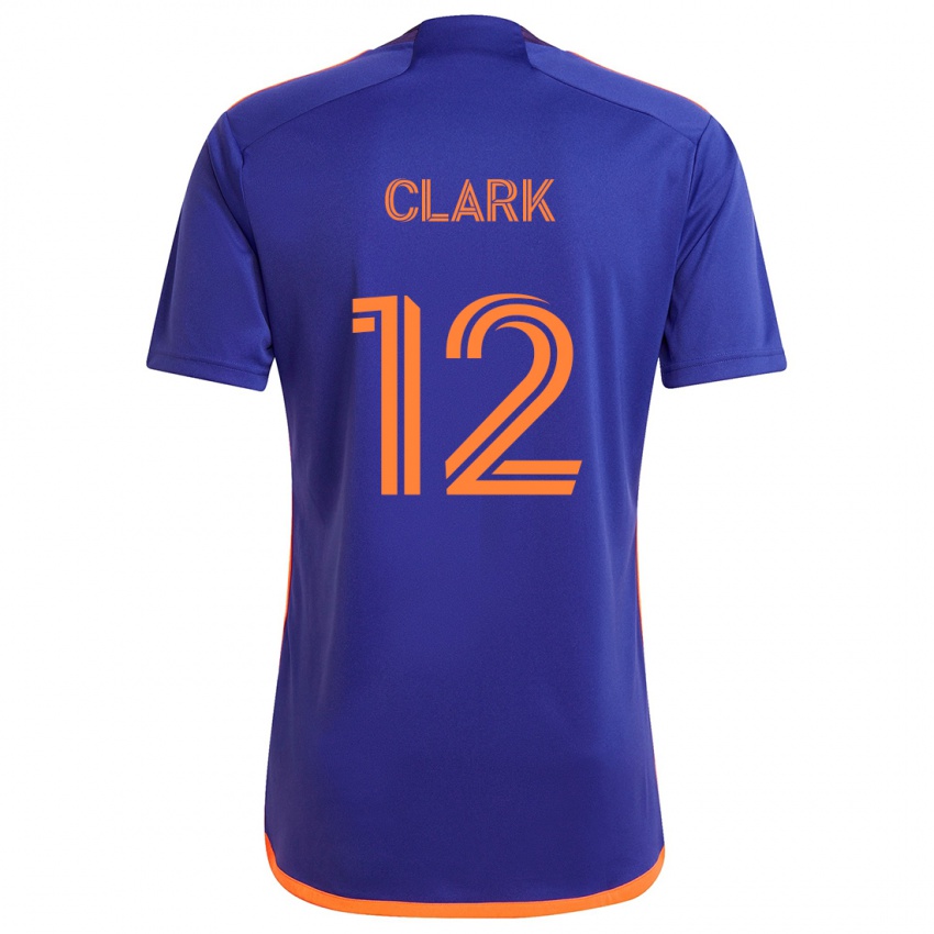 Niño Camiseta Steve Clark #12 Púrpura Naranja 2ª Equipación 2024/25 La Camisa México