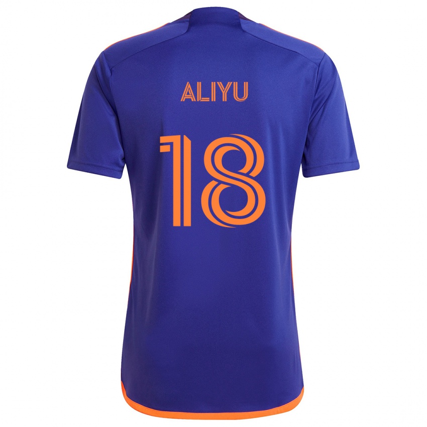 Niño Camiseta Ibrahim Aliyu #18 Púrpura Naranja 2ª Equipación 2024/25 La Camisa México