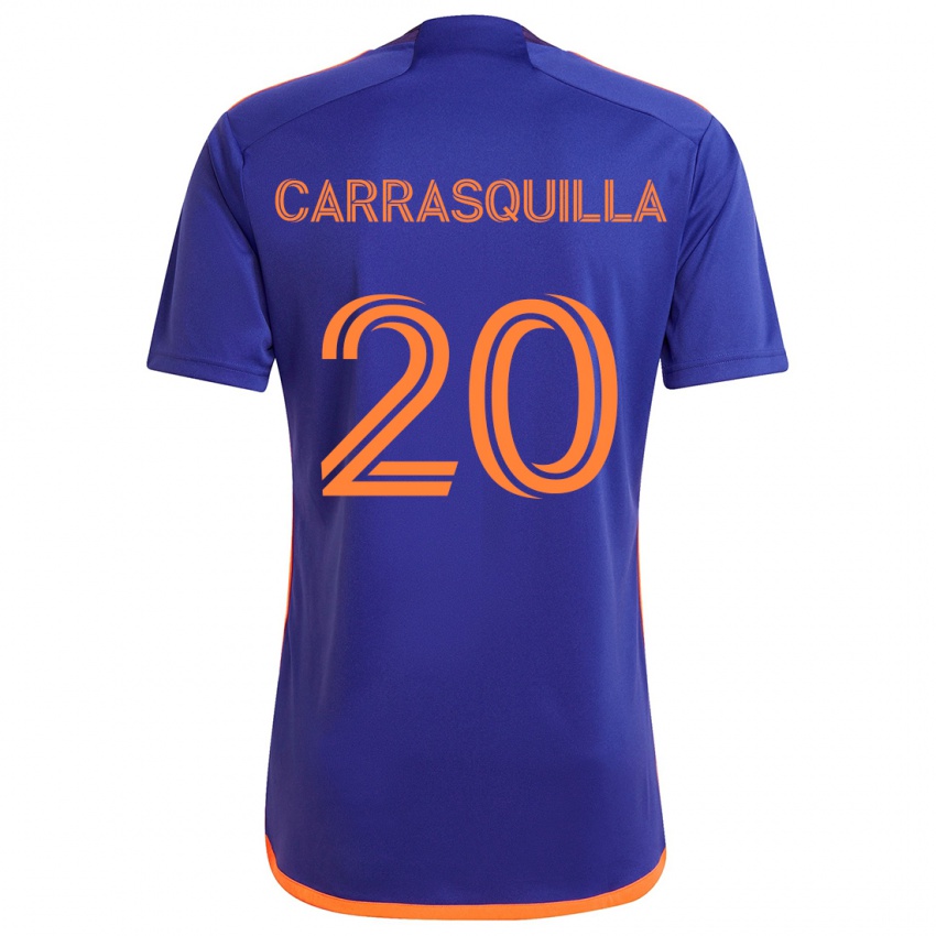 Niño Camiseta Adalberto Carrasquilla #20 Púrpura Naranja 2ª Equipación 2024/25 La Camisa México