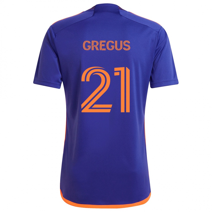 Niño Camiseta Ján Gregus #21 Púrpura Naranja 2ª Equipación 2024/25 La Camisa México