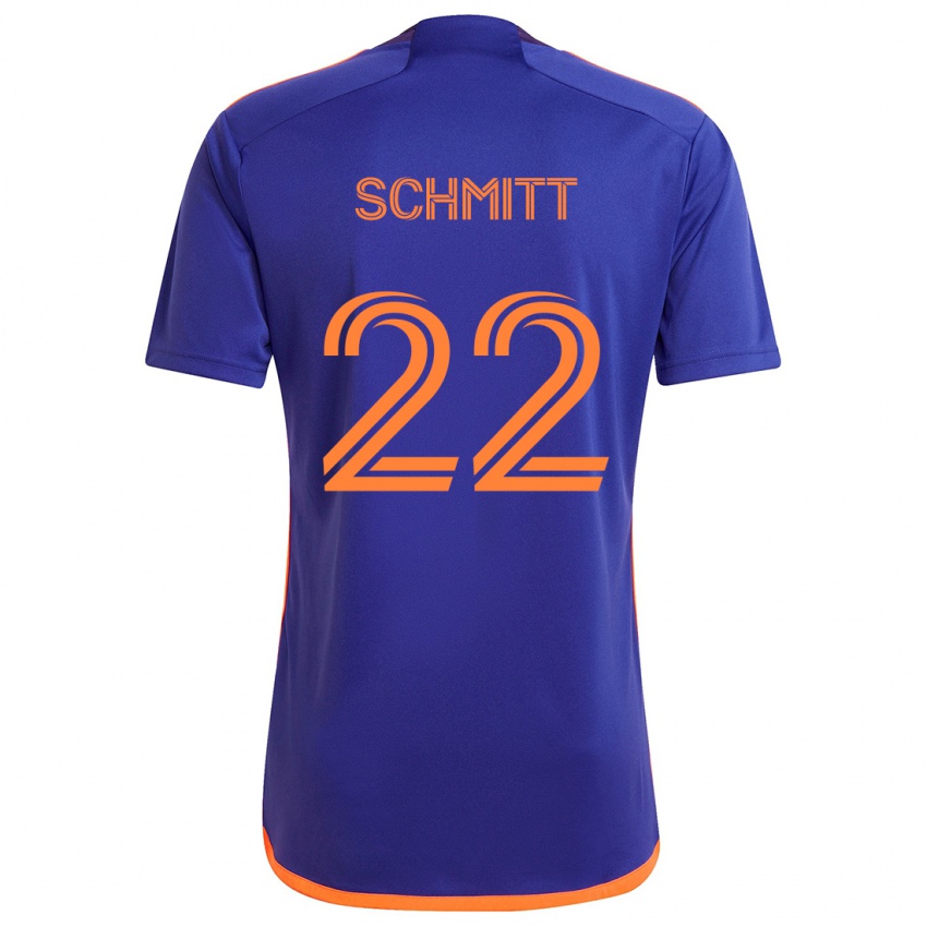 Niño Camiseta Tate Schmitt #22 Púrpura Naranja 2ª Equipación 2024/25 La Camisa México