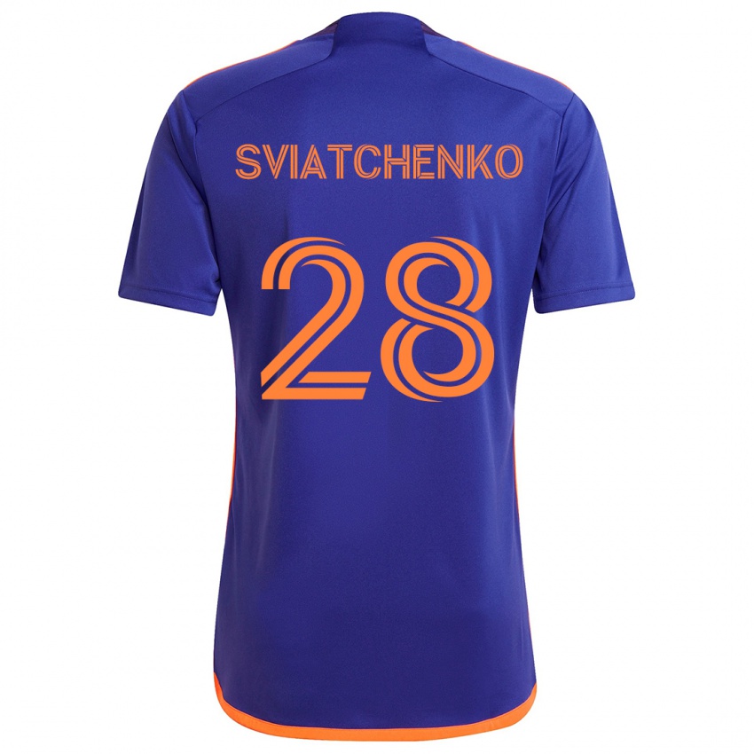 Niño Camiseta Erik Sviatchenko #28 Púrpura Naranja 2ª Equipación 2024/25 La Camisa México