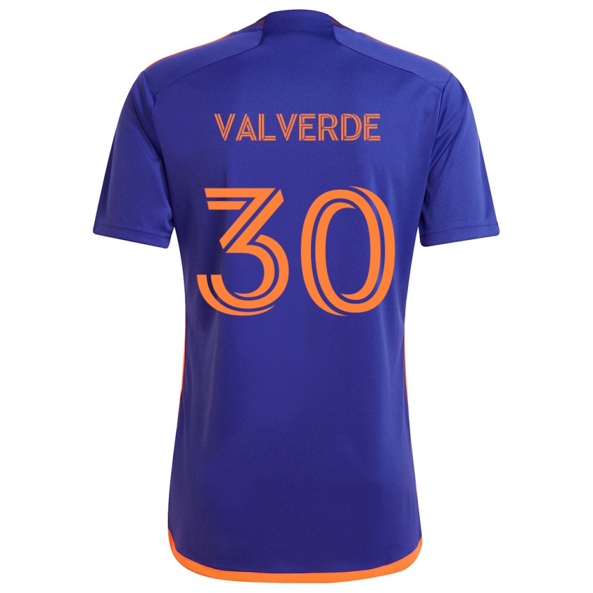 Niño Camiseta Jefferson Valverde #30 Púrpura Naranja 2ª Equipación 2024/25 La Camisa México