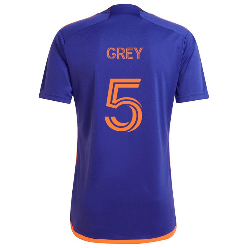 Niño Camiseta Omar Grey #5 Púrpura Naranja 2ª Equipación 2024/25 La Camisa México