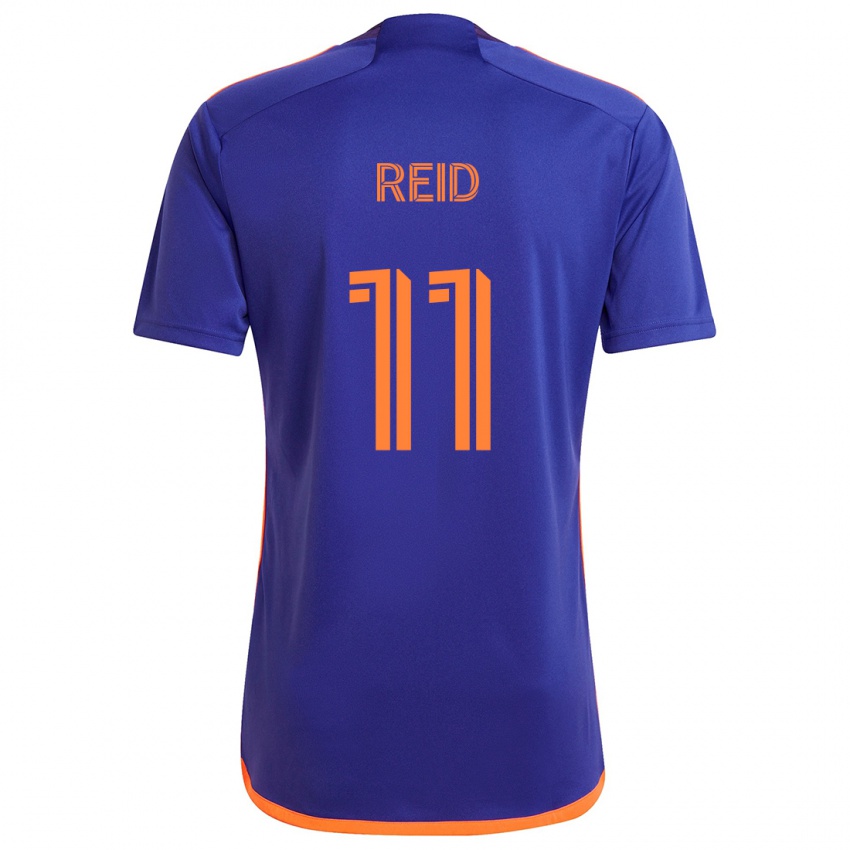 Niño Camiseta Isaiah Reid #11 Púrpura Naranja 2ª Equipación 2024/25 La Camisa México