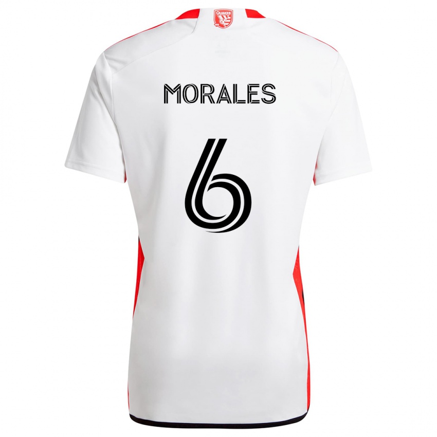 Niño Camiseta Alfredo Morales #6 Blanco Rojo 2ª Equipación 2024/25 La Camisa México