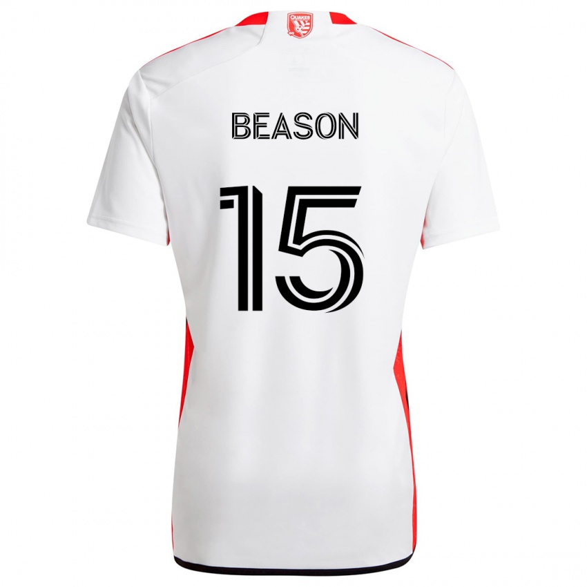 Niño Camiseta Tanner Beason #15 Blanco Rojo 2ª Equipación 2024/25 La Camisa México