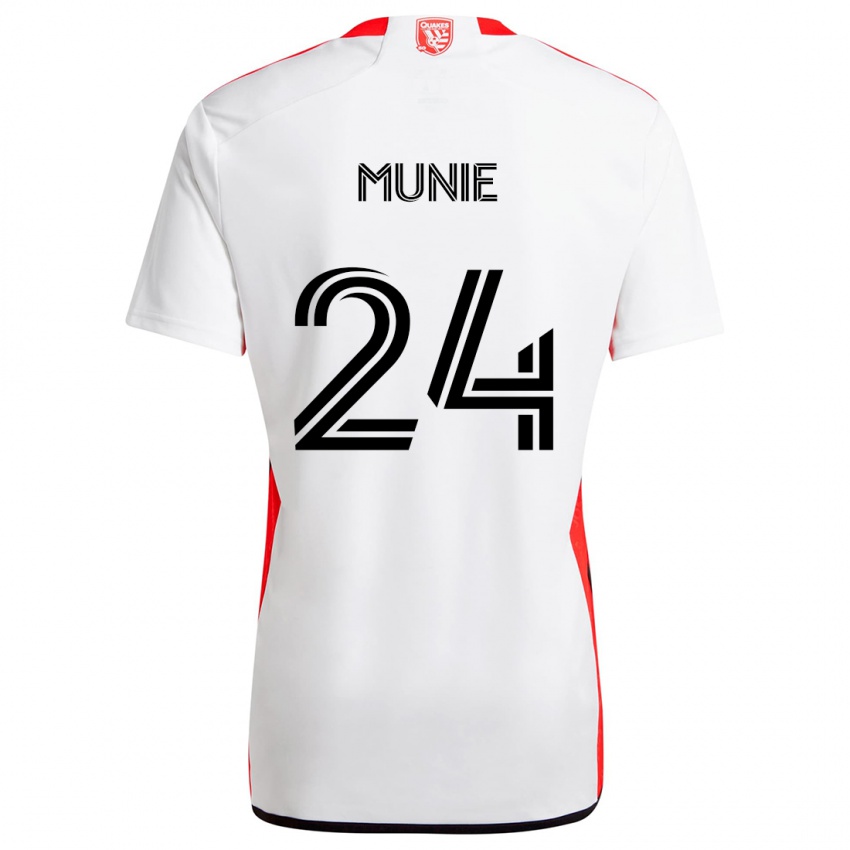 Niño Camiseta Daniel Munie #24 Blanco Rojo 2ª Equipación 2024/25 La Camisa México