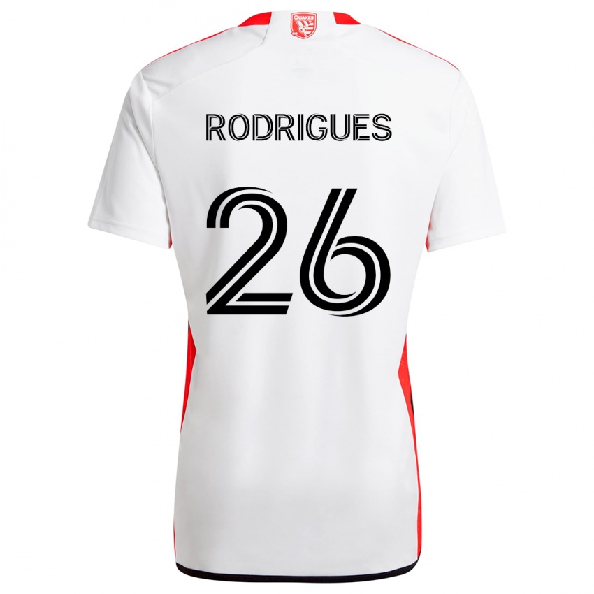 Niño Camiseta Rodrigues #26 Blanco Rojo 2ª Equipación 2024/25 La Camisa México