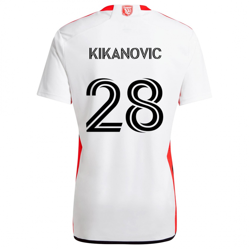 Niño Camiseta Benjamin Kikanovic #28 Blanco Rojo 2ª Equipación 2024/25 La Camisa México