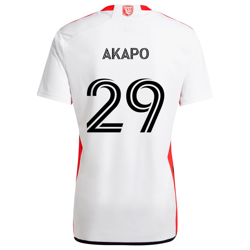 Niño Camiseta Carlos Akapo #29 Blanco Rojo 2ª Equipación 2024/25 La Camisa México