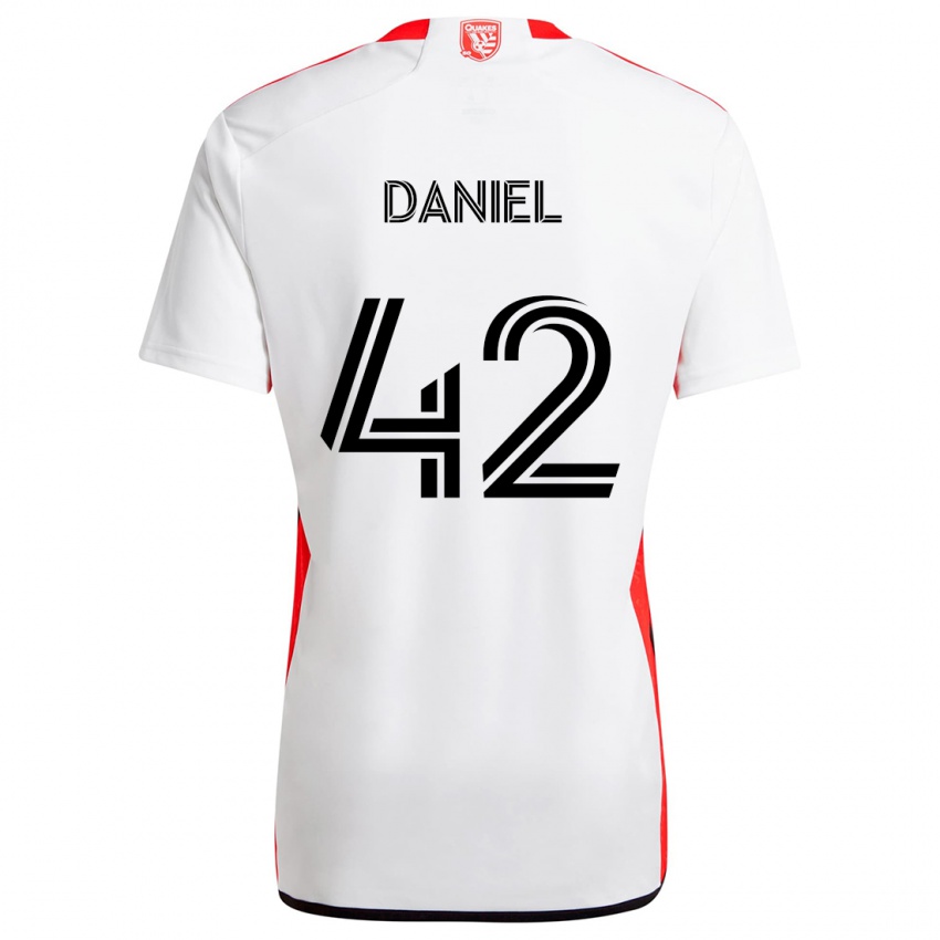 Niño Camiseta Daniel #42 Blanco Rojo 2ª Equipación 2024/25 La Camisa México