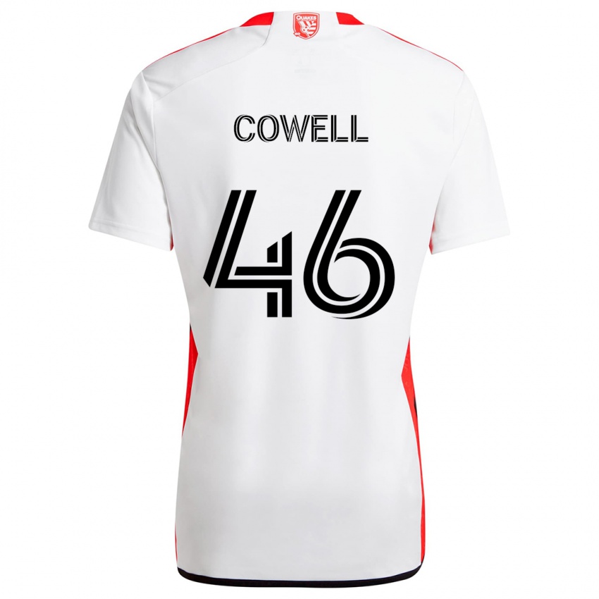 Niño Camiseta Chance Cowell #46 Blanco Rojo 2ª Equipación 2024/25 La Camisa México