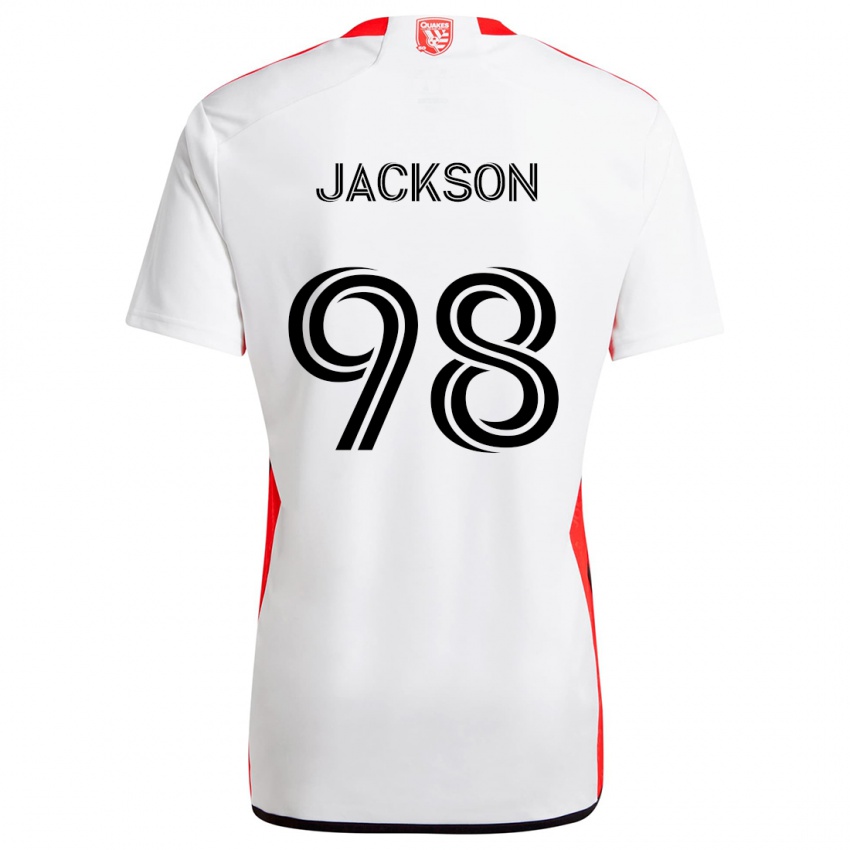 Niño Camiseta Jacob Jackson #98 Blanco Rojo 2ª Equipación 2024/25 La Camisa México