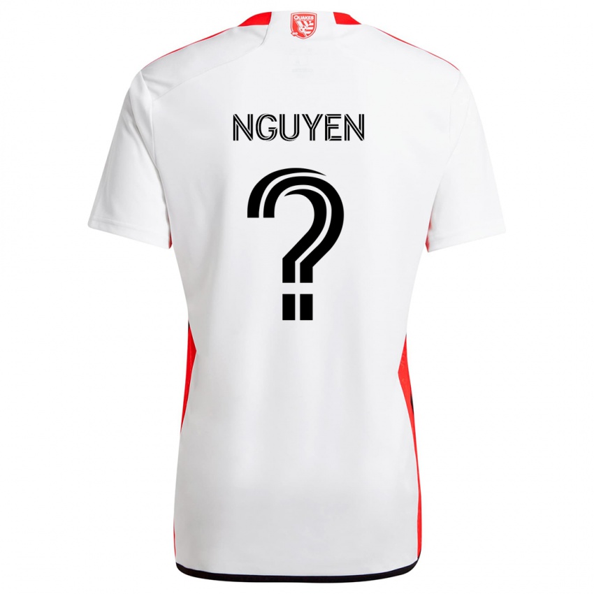 Niño Camiseta Christopher Nguyen #0 Blanco Rojo 2ª Equipación 2024/25 La Camisa México