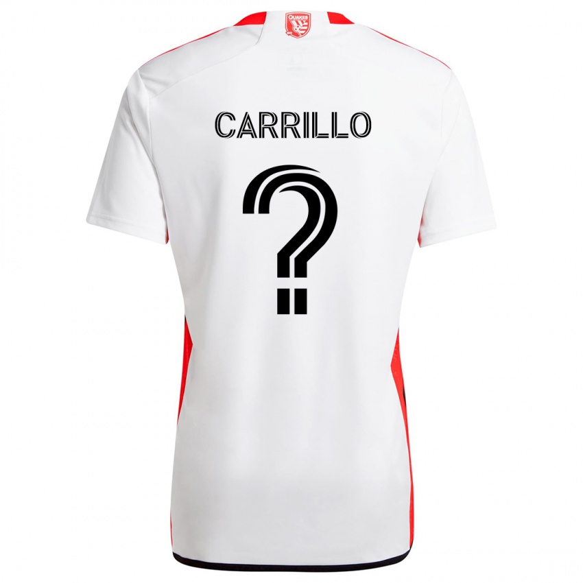 Niño Camiseta Israel Carrillo #0 Blanco Rojo 2ª Equipación 2024/25 La Camisa México